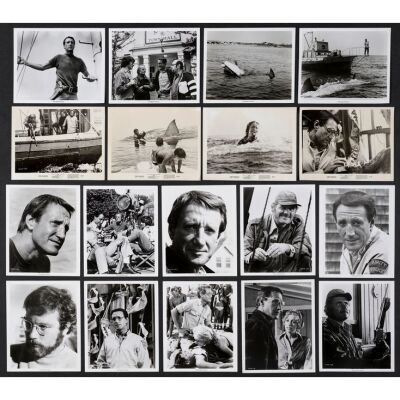 759. Vintage Original B&W Single-Weight Glossy Photographs (18) (8" x 10"); Very Fine+ ### JAWS (1975)
