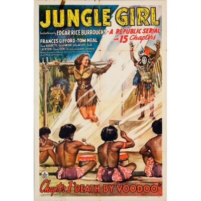 767. One Sheet (27" x 41"); From the Bradleigh Vinson Collection; Chapter 1: "Death By Voodoo"; Fine+ Folded ### JUNGLE GIRL (1941)