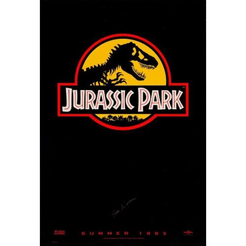 770. One Sheet (27" x 40") Signed by Stan Winston (Beckett COA); Yellow Style, Double-Sided; Very Fine- Rolled ### JURASSIC PARK (1993)