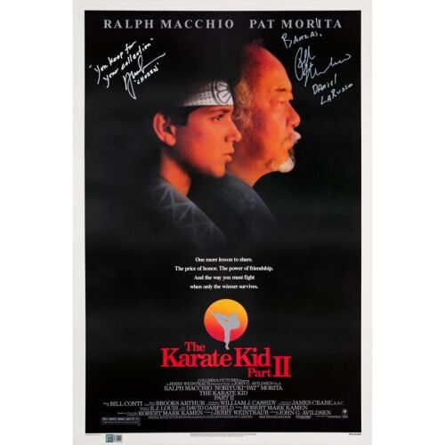 771. One Sheet (27" x 41") Signed by Ralph Macchio and Yuji Okumoto (Beckett COA); Very Fine- on Linen ### THE KARATE KID PART II (1986)