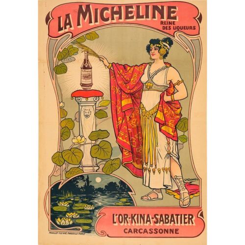 796. Advertising Poster (32" x 46"); Very Fine on Linen ### LA MICHELINE (c.1890s)