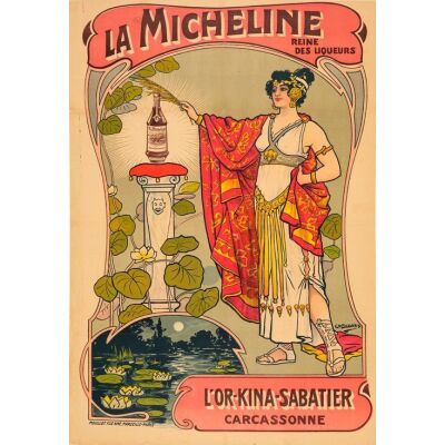 796. Advertising Poster (32" x 46"); Very Fine on Linen ### LA MICHELINE (c.1890s)