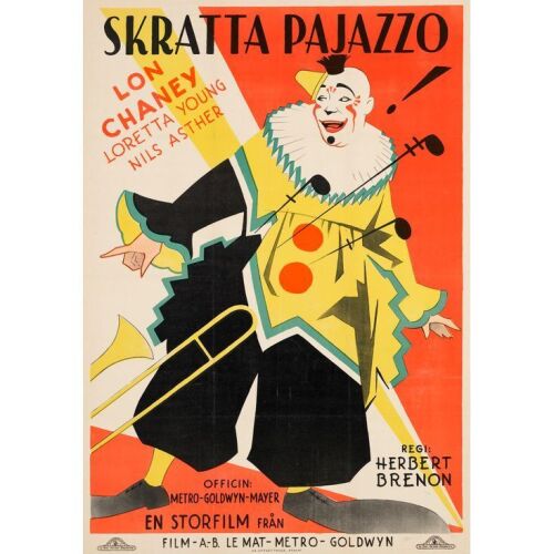 803. Swedish One Sheet (28" x 39"); Stone Lithograph; Very Fine+ on Linen ### LAUGH, CLOWN, LAUGH (1928)