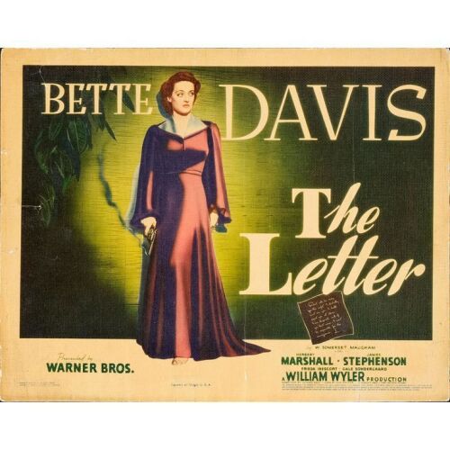 810. Title Lobby Card (11" x 14"); Linen Finish; Fine- ### THE LETTER (1940)