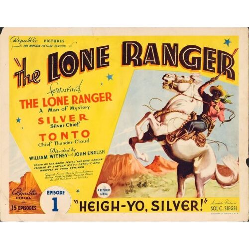 820. Title Lobby Card (11" x 14"); Episode 1: "Heigh-Yo, Silver!"; Fine ### THE LONE RANGER (1938)