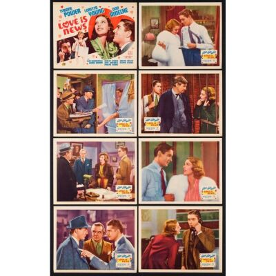 826. Lobby Card Set (8) (11" x 14"); Very Fine ### LOVE IS NEWS (1937)