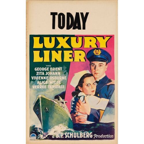 828. Window Card (14" x 22"); Very Fine- ### LUXURY LINER (1933)