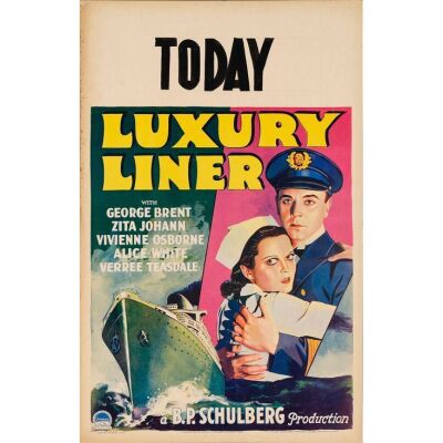 828. Window Card (14" x 22"); Very Fine- ### LUXURY LINER (1933)
