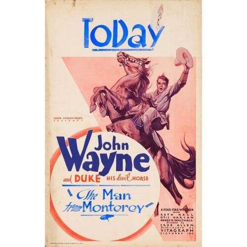 834. Window Card (14" x 22"); Stock Style; Fine- ### THE MAN FROM MONTEREY (1933)
