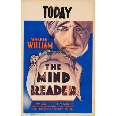 858. Window Card (14" x 22"); Very Fine- ### THE MIND READER (1933)