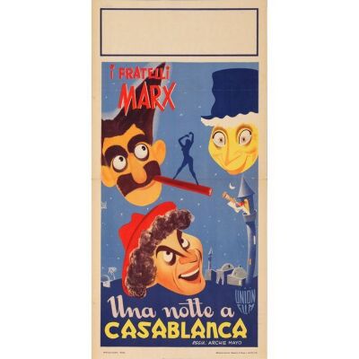 894. Italian Locandina (13" x 27"); First Italian Release; Very Fine+ Folded ### A NIGHT IN CASABLANCA (1950)