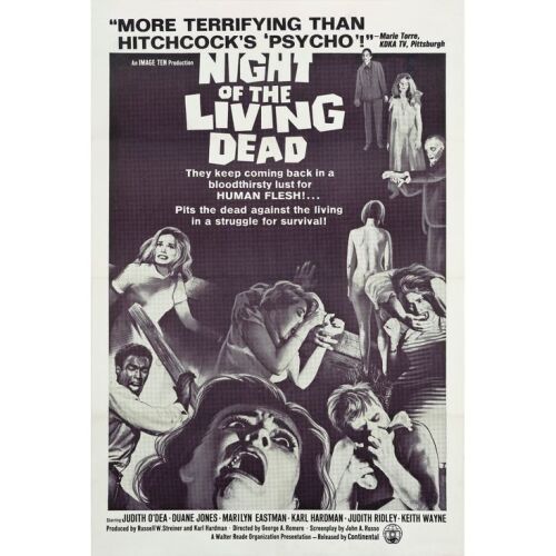 897. One Sheet (28" x 41"); Review Style; Very Fine- on Linen ### NIGHT OF THE LIVING DEAD (1968)