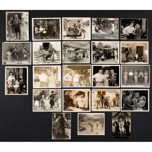 1000. Vintage Original B&W Single-Weight Glossy and Double-Weight Matte Photographs (8" x 10", 7" x 9"); From the Donna Hill Collection; Fine+ ### RUDOLPH VALENTINO ON-SET AND BEHIND-THE-SCENES PHOTOGRAPHS (1919 - 1926)