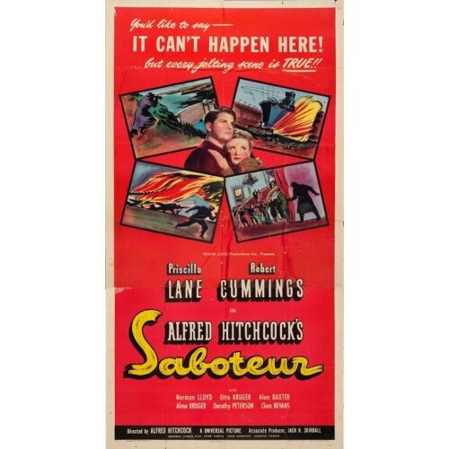 1006. Three Sheet (41" x 79"); Style B; Fine- Folded ### SABOTEUR (1942)