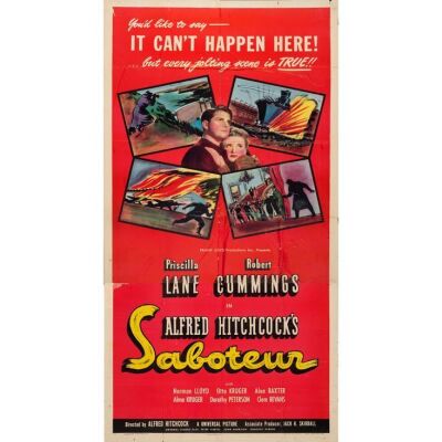 1006. Three Sheet (41" x 79"); Style B; Fine- Folded ### SABOTEUR (1942)