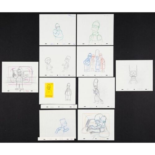 1037. Animation Drawing Original Art (10) (13" x 11"); Very Fine ### THE SIMPSONS (Various Years)