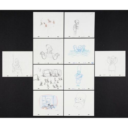 1038. Animation Drawing Original Art (10) (13" x 11"); Very Fine- ### THE SIMPSONS (Various Years)