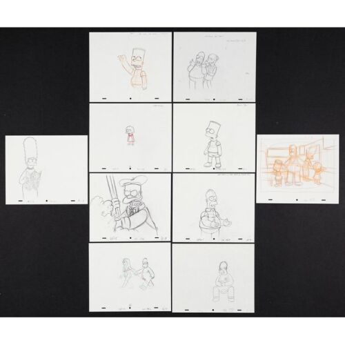1039. Animation Drawing Original Art (10) (13" x 11"); Very Fine- ### THE SIMPSONS (Various Years)