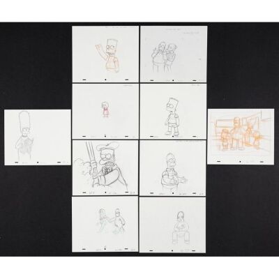 1039. Animation Drawing Original Art (10) (13" x 11"); Very Fine- ### THE SIMPSONS (Various Years)