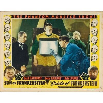 1050. Lobby Card (11" x 14"); Lobby Card #6; Very Good- ### SON OF FRANKENSTEIN / BRIDE OF FRANKENSTEIN (R-1952)