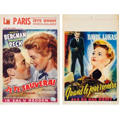 1060. Belgian Posters (2) (15" x 22", 15" x 23"); From the Donna Hill Collection; Fine Folded ### SPELLBOUND / WATCH ON THE RHINE (R-1950s)