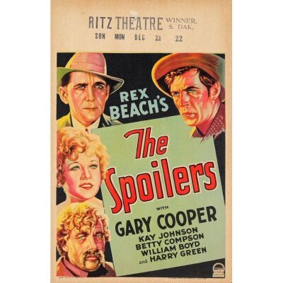 1063. Window Card (14" x 22"); Very Fine- ### THE SPOILERS (1930)