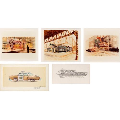 1113. Concept Artwork (5) (Various Sizes); From the Estate of Art Director James Allen; Very Fine- ### STREETS OF FIRE (1984)