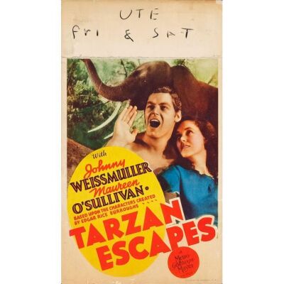 1135. Midget Window Card (8" x 14"); From the Bradleigh Vinson Collection; Fine+ ### TARZAN ESCAPES (1936)