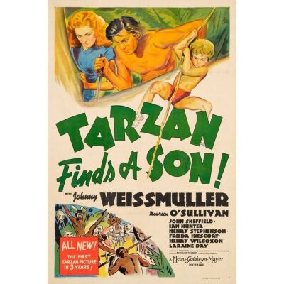 1136. One Sheet (27" x 41"); From the Bradleigh Vinson Collection; Style C, Stone Lithograph; Very Fine- on Linen ### TARZAN FINDS A SON! (1939)