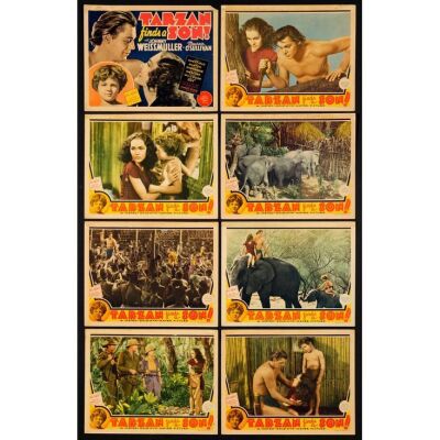 1138. Lobby Card Set (8) (11" x 14"); From the Bradleigh Vinson Collection; Fine- ### TARZAN FINDS A SON! (1939)