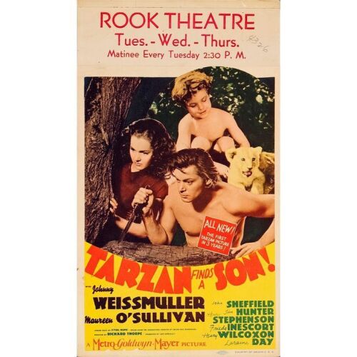 1139. Midget Window Card (8" x 14"); From the Bradleigh Vinson Collection; Fine+ ### TARZAN FINDS A SON! (1939)
