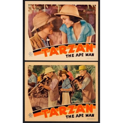 1141. Lobby Cards (2) (11" x 14"); From the Bradleigh Vinson Collection; Very Fine- ### TARZAN THE APE MAN (1932)