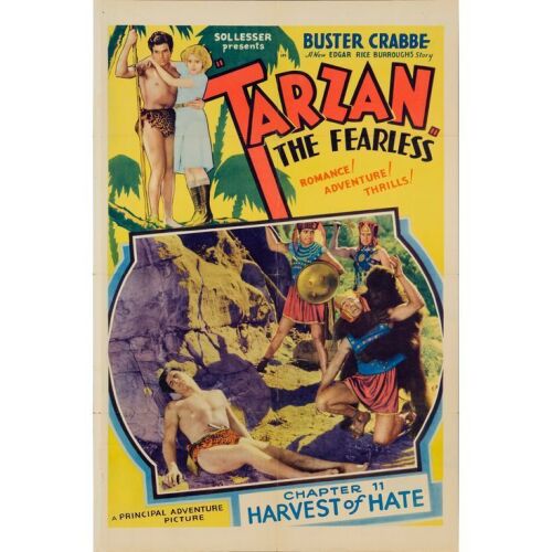 1143. One Sheet (27" x 41"); From the Bradleigh Vinson Collection; Chapter 11: "Harvest of Hate"; Very Fine- Folded ### TARZAN THE FEARLESS (1933)