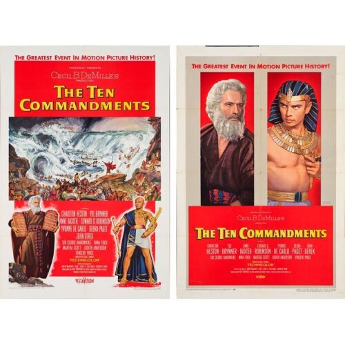 1162. One Sheets (2) (28" x 42"); Style A, Style B; Very Fine- Folded ### THE TEN COMMANDMENTS (1956)