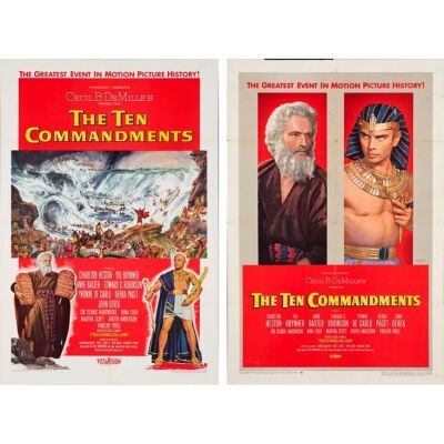 1162. One Sheets (2) (28" x 42"); Style A, Style B; Very Fine- Folded ### THE TEN COMMANDMENTS (1956)