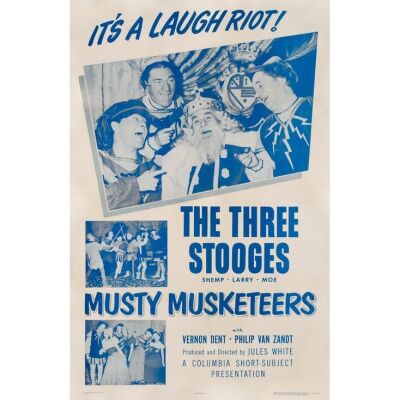 1178. One Sheet (27" x 42"); Fine- on Linen ### THREE STOOGES: THE MUSTY MUSKETEERS (1954)