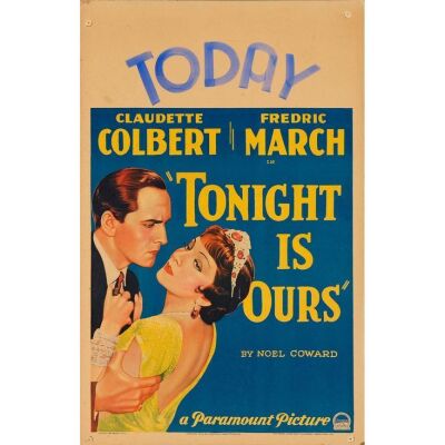 1194. Window Card (14" x 22"); Very Fine- ### TONIGHT IS OURS (1933)