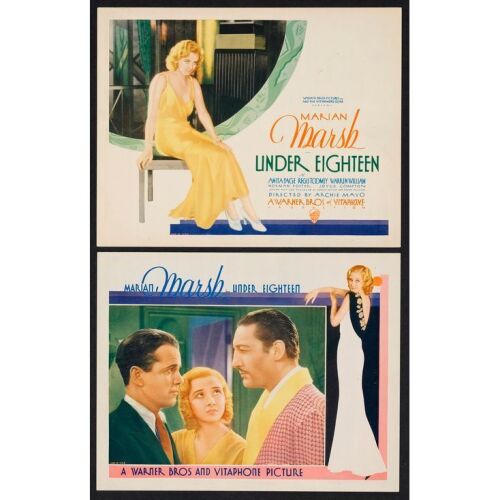 1203. Title Lobby Card and Lobby Card (11" x 14"); Very Fine+ ### UNDER EIGHTEEN (1931)