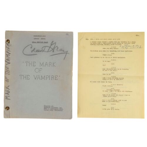 1210. Film Script, Yellow Revisions (8.5" x 11"); Written by Pat Fielder; Belonging to Actress Coleen Gray; Fine- ### THE VAMPIRE (1957)