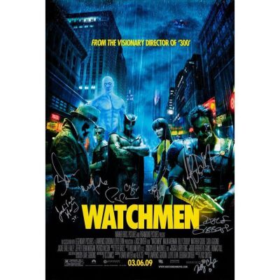 1220. One Sheet (27" x 40") Signed by Jackie Earle Haley, Carla Gugino, Malin Akerman, Dave Gibbons, Billy Crudup, Zack Snyder, Matthew Goode, Jeffrey Dean Morgan and Patrick Wilson (Beckett COA); Adv ### WATCHMEN (2009)