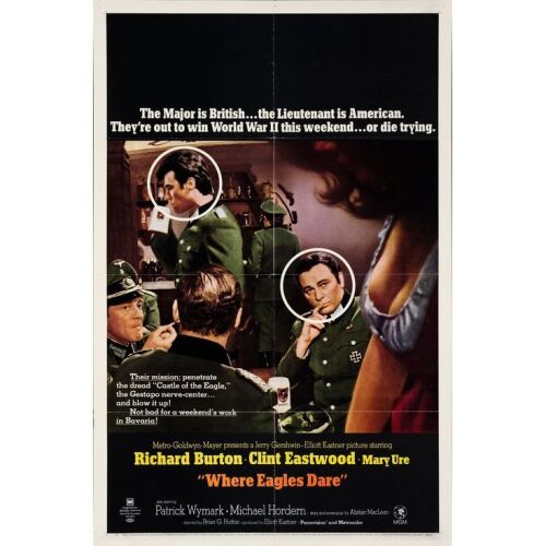 1228. One Sheet (27" x 41"); Style B; Very Fine- Folded ### WHERE EAGLES DARE (1968)