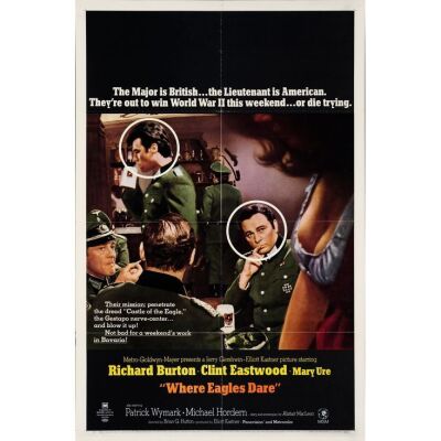 1228. One Sheet (27" x 41"); Style B; Very Fine- Folded ### WHERE EAGLES DARE (1968)