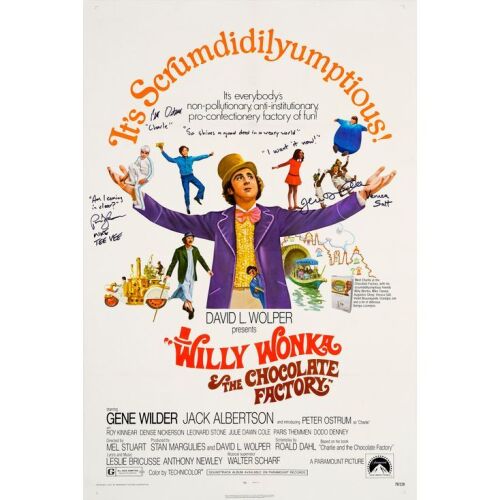 1241. One Sheet (27" x 41") Signed by Peter Ostrum, Julie Dawn Cole and Paris Themmen; Very Fine+ on Linen ### WILLY WONKA AND THE CHOCOLATE FACTORY (1971)