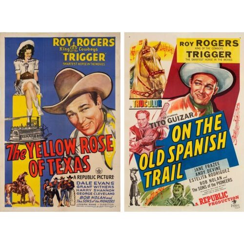 1256. One Sheets (2) (27" x 41"); Very Fine- on Linen ### YELLOW ROSE OF TEXAS, THE / ON THE OLD SPANISH TRAIL (1944, 1947)