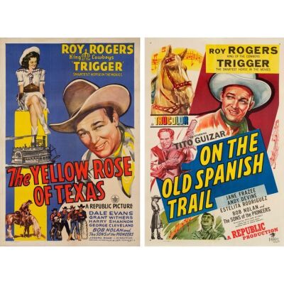 1256. One Sheets (2) (27" x 41"); Very Fine- on Linen ### YELLOW ROSE OF TEXAS, THE / ON THE OLD SPANISH TRAIL (1944, 1947)