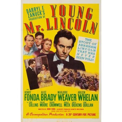 1261. One Sheet (27" x 41"); Style B; Very Fine- Folded ### YOUNG MR. LINCOLN (1939)