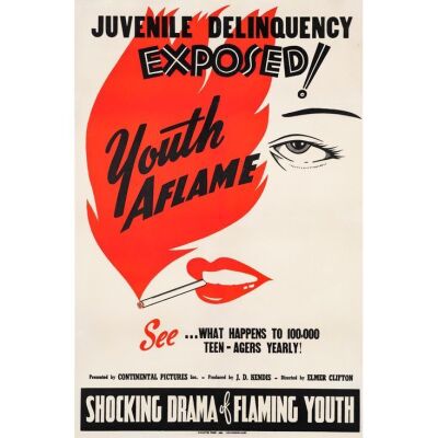 1263. One Sheet (27" x 41"); Very Fine on Linen ### YOUTH AFLAME (1944)