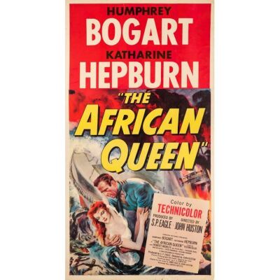 8. THE AFRICAN QUEEN (1951): Three Sheet (41" x 81"); Good on Linen