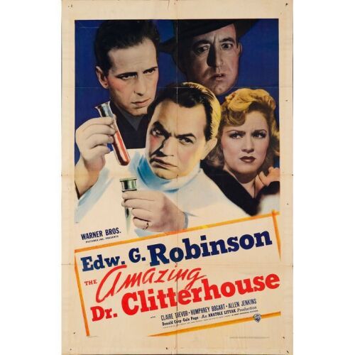 12. THE AMAZING DR. CLITTERHOUSE (1938): One Sheet (27" x 41"); Fine- Folded