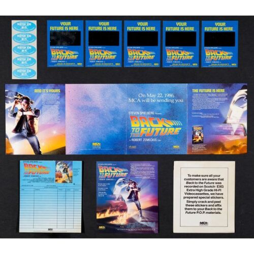23. BACK TO THE FUTURE (1986): Video Promotion Kit (Original Studio Release One Sheet and Other Various Sizes); Very Fine+ Folded